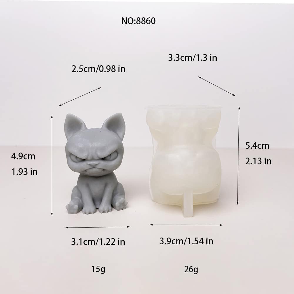 Grumpy Cat Silicone Mold for DIY Crafts | Perfect for Candle, Soap, Resin, and Plaster Projects 8860