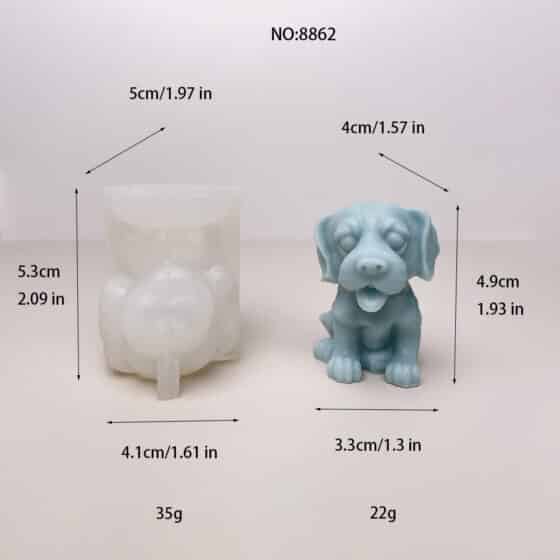 Adorable Puppy Dog Silicone Mold for DIY Crafts | Perfect for Candle, Soap, Resin, and Plaster Projects 8862