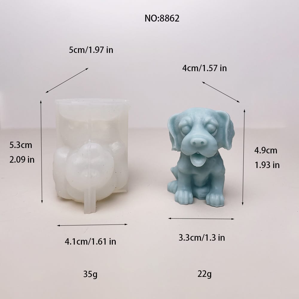 Adorable Puppy Dog Silicone Mold for DIY Crafts | Perfect pentru lumânare, Săpun, Rășină, și proiecte de ipsos 8862