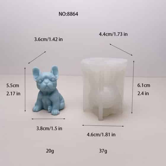 French Bulldog Silicone Mold for DIY Crafts | Perfect for Candle, Soap, Resin, and Plaster Projects 8864