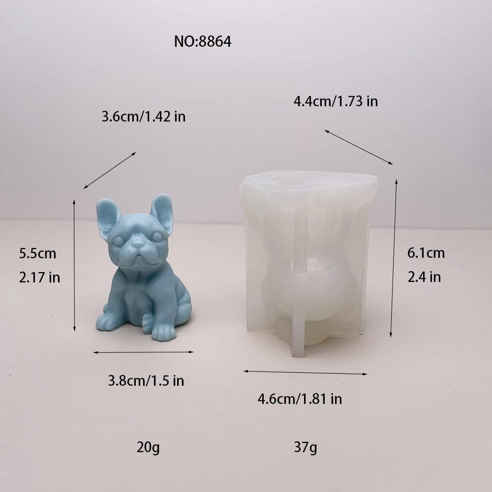 French Bulldog Silicone Mold for DIY Crafts | Perfect for Candle, Soap, Resin, and Plaster Projects 8864