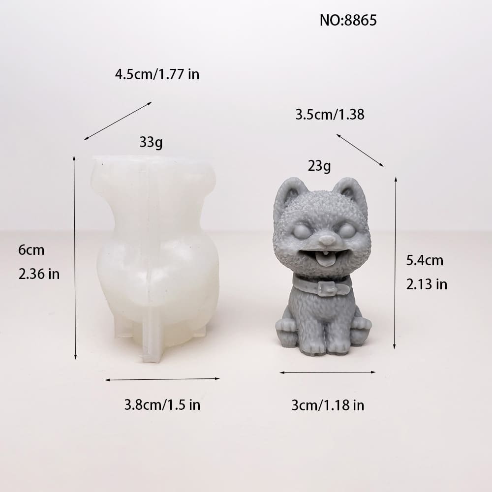 Smiling Dog Silicone Mold for DIY Crafts | 非常適合蠟燭, 肥皂, 樹脂, 和 Plaster Projects 8865