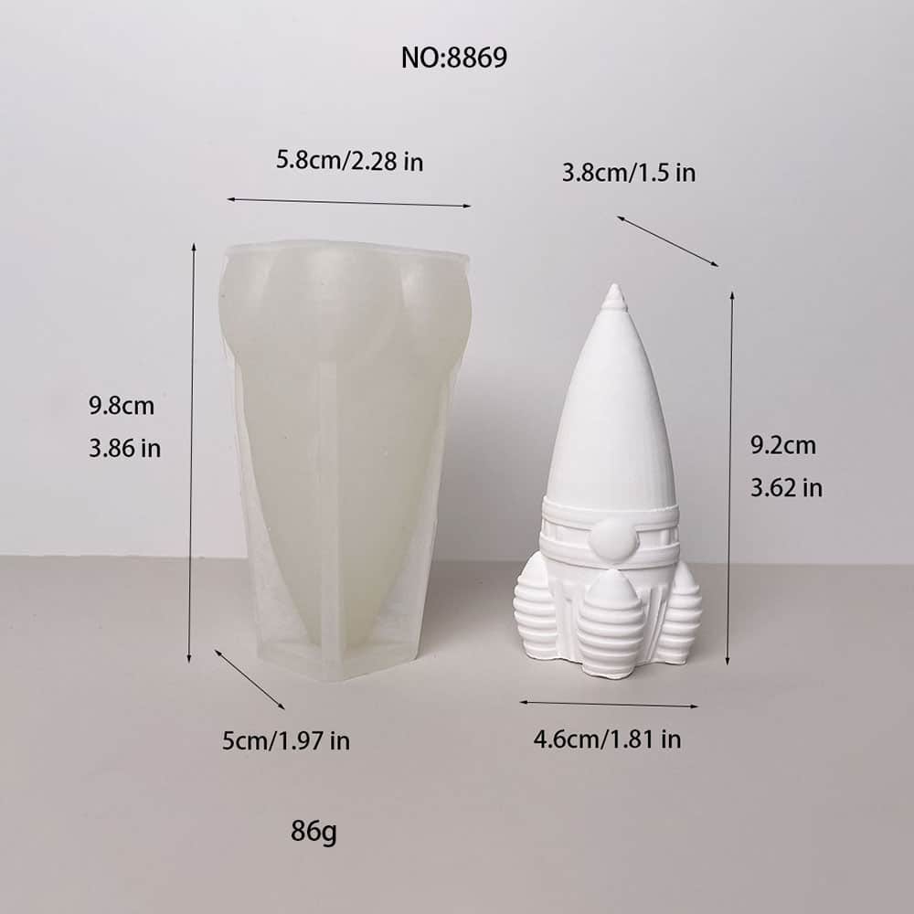 Rocket Ship Silicone Mold for DIY Crafts | 非常適合蠟燭, 肥皂, 樹脂, 和 Plaster Projects 8869