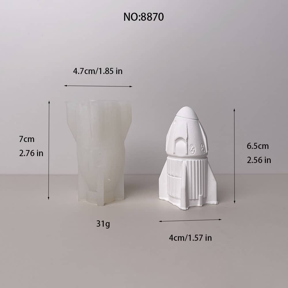 Small Rocket Ship Silicone Mold for DIY Crafts | Perfect for Candle, Soap, Resin, and Plaster Projects 8870