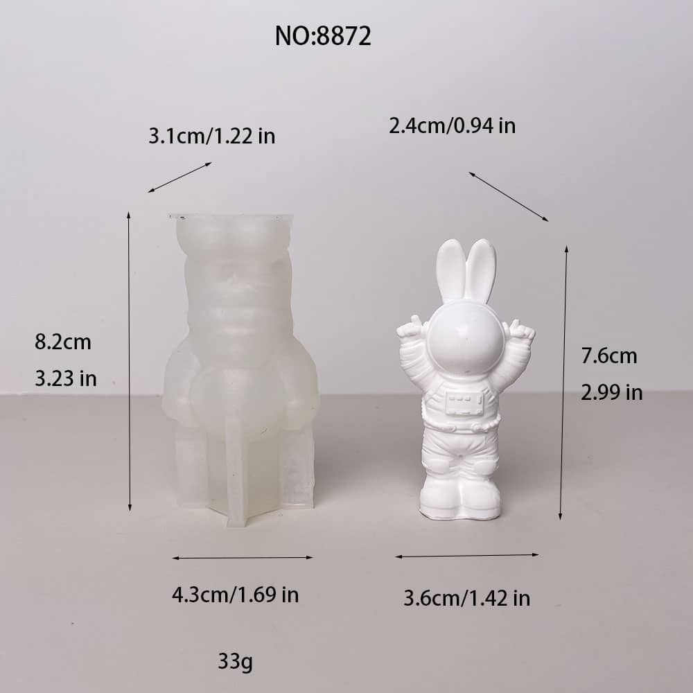 Astronaut Bunny Silicone Mold for DIY Crafts | Perfect for Candle, Soap, Resin, and Plaster Projects 8872