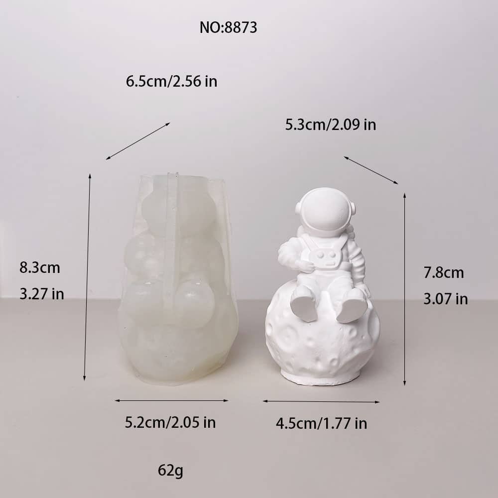 Astronaut on the Moon Silicone Mold for DIY Crafts | Sesuai untuk Lilin, Sabun, Resin, dan Projek Plaster 8873