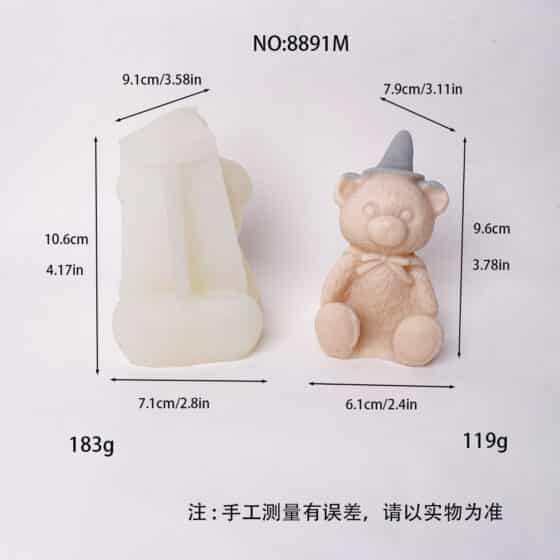 Adorable Halloween Teddy Bear Silicone Mold | Perfect for DIY Candles, Soaps, and Resin Crafts 8891M