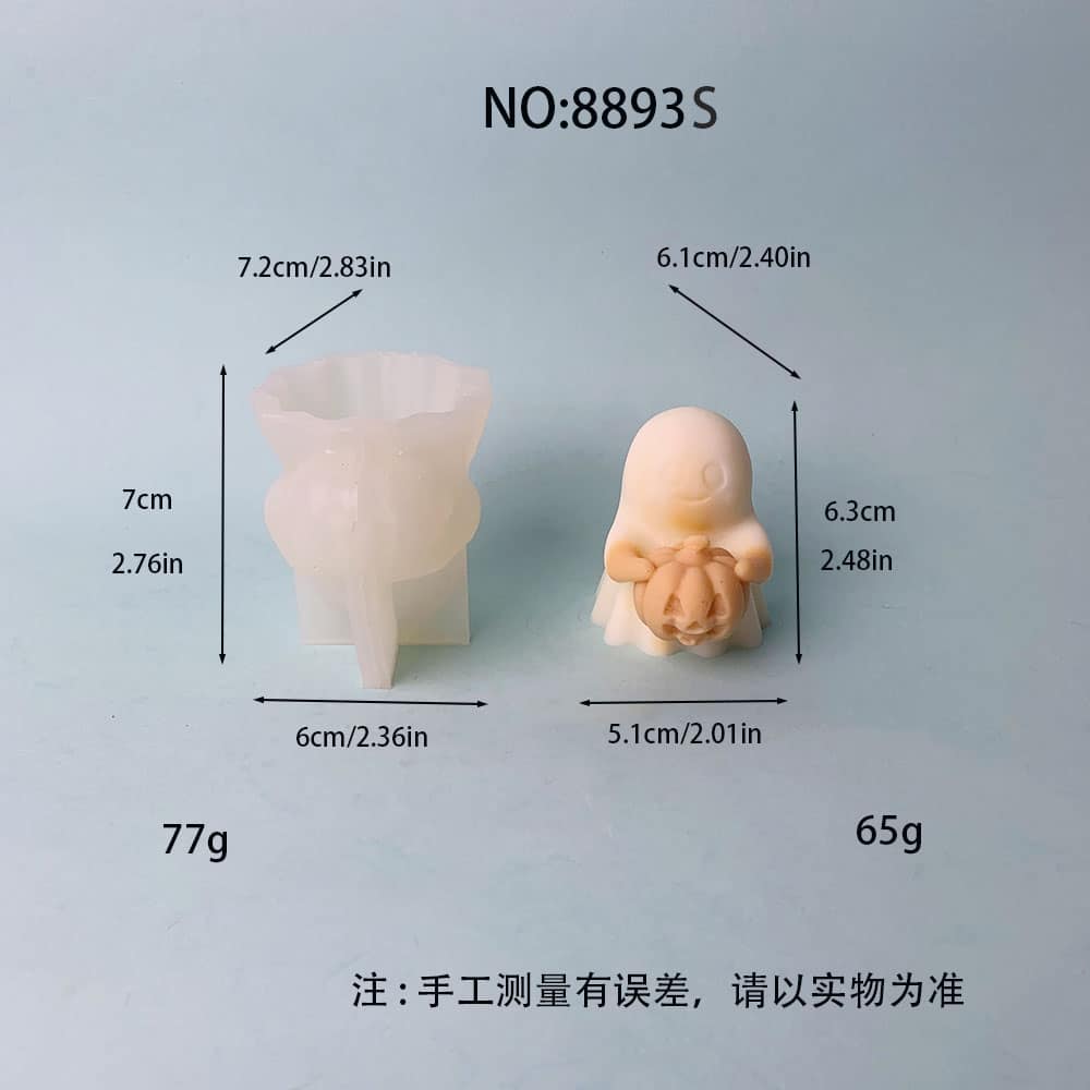 호박 실리콘 몰드와 작은 할로윈 유령 | DIY 양초에 딱 맞습니다., 비누, 및 수지 공예 8893S