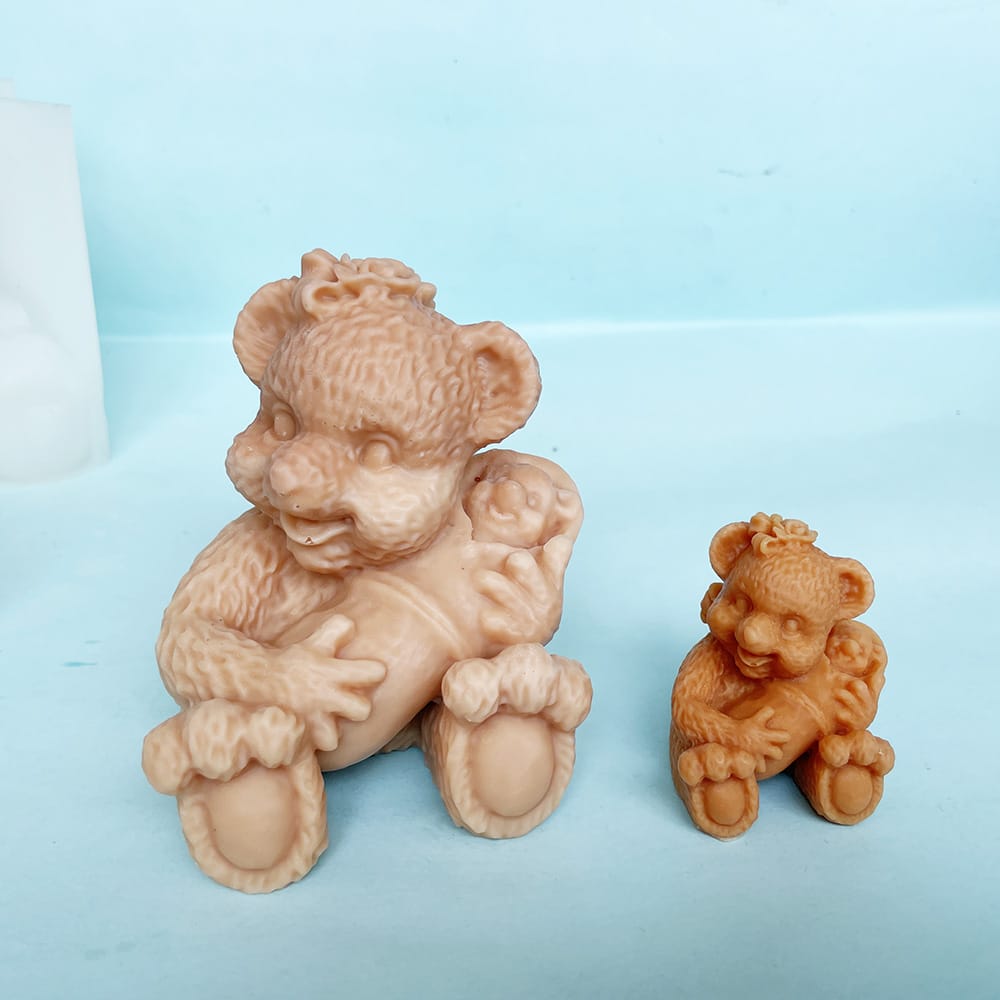 Baby-Hugging Teddy Bear Silicone Mold - Adorable Crafting and Baking Tool 8797L - Uncategorized - 8