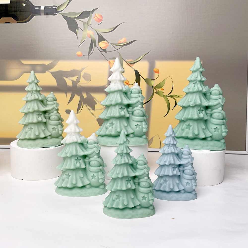 Small Christmas Tree with Snowman Silicone Mold | Festive Crafting Mold 8900S - Uncategorized - 2