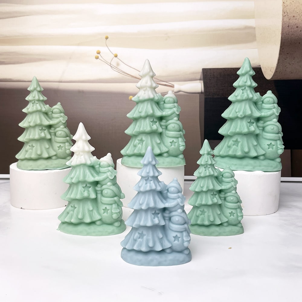 Small Christmas Tree with Snowman Silicone Mold | Festive Crafting Mold 8900S - Uncategorized - 3