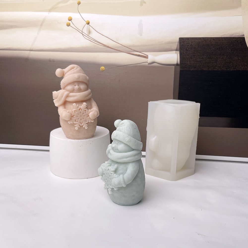 Small Snowman Silicone Mold | Perfect for Crafting Holiday-Themed Candles, สบู่, and Resin Figures 8896S