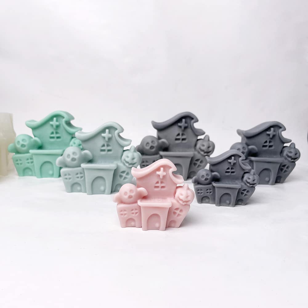 3D Haunted House Silicone Mold for Halloween Crafts | Ideal for Candles, Soaps, Resin Art, and Plaster Projects 8888S