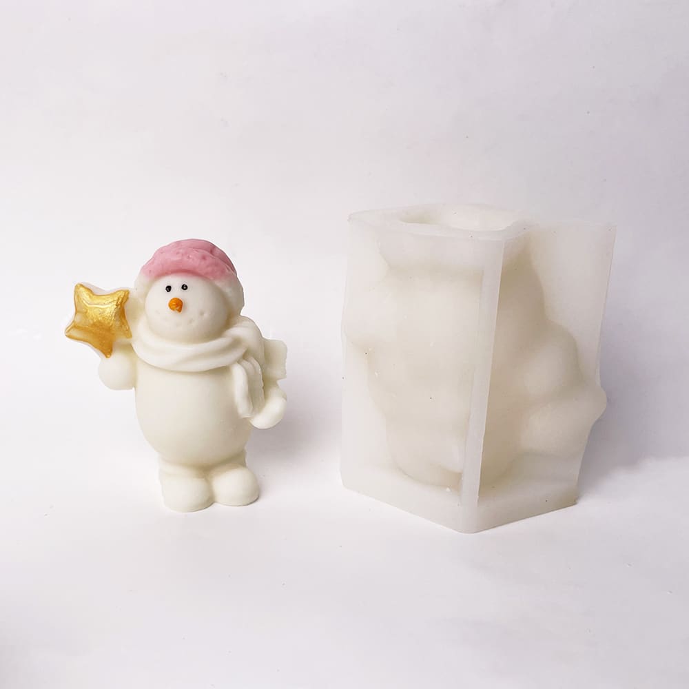 Christmas Snowman with Star Silicone Mold | DIY Candle, Plaster, Resin Craft Mold 8911 - Uncategorized - 2