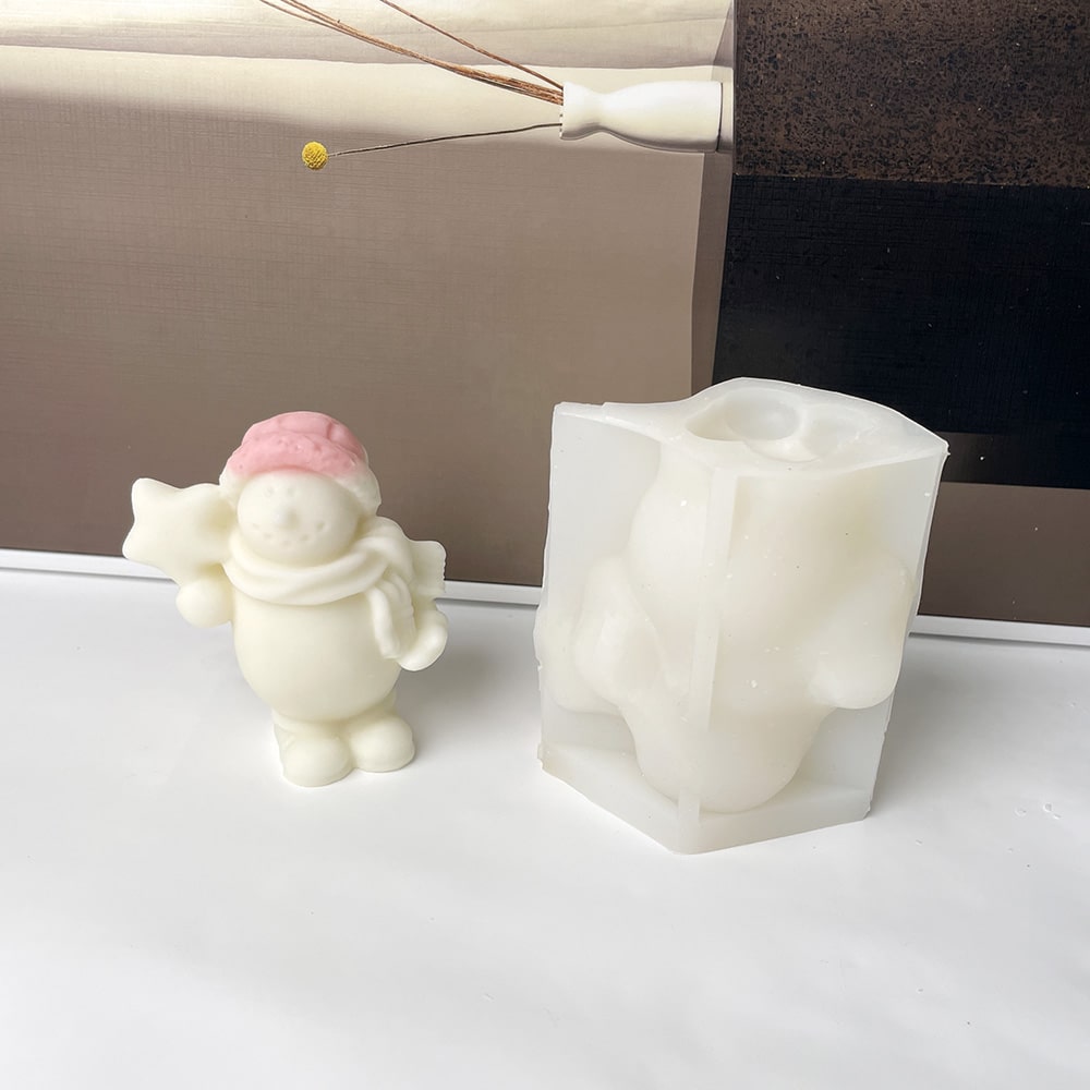 Christmas Snowman with Star Silicone Mold | DIY Candle, Plaster, Resin Craft Mold 8911 - Uncategorized - 3