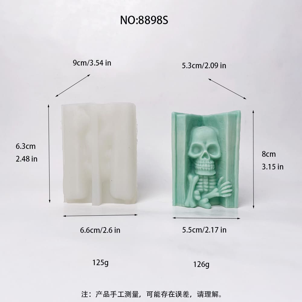 Skeleton Silicone Mold for Halloween Crafts | Small Skull Skeleton Mold 8898S