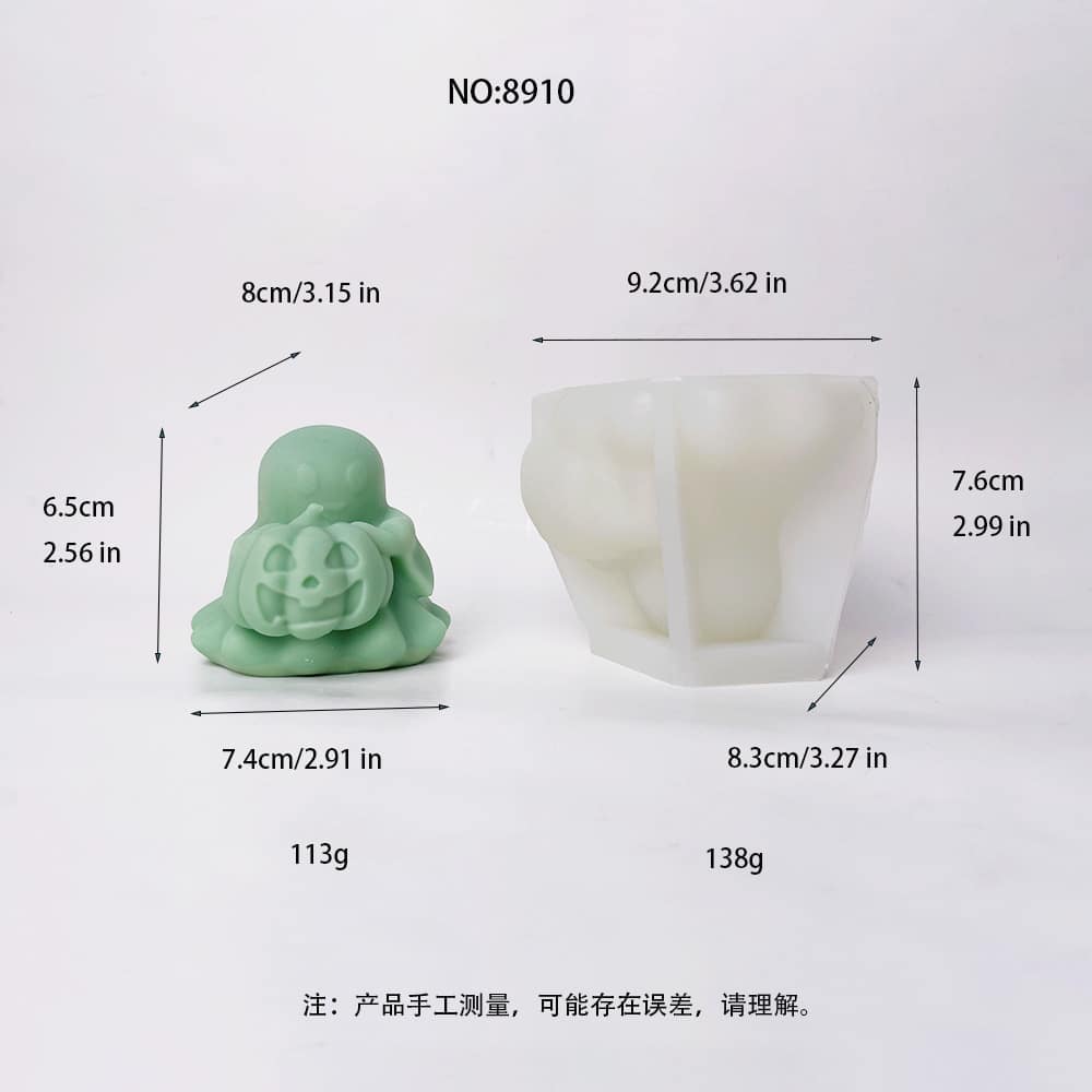 Halloween Pumpkin Ghost Silicone Mold | DIY Candle, 수지, Plaster Craft Mold 8910