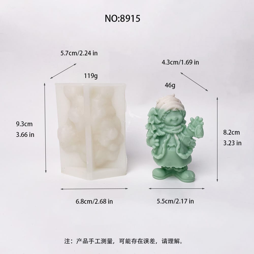 聖誕雪人揮手矽膠模具 | DIY 蠟燭, 石膏, 樹脂工藝模具 8915