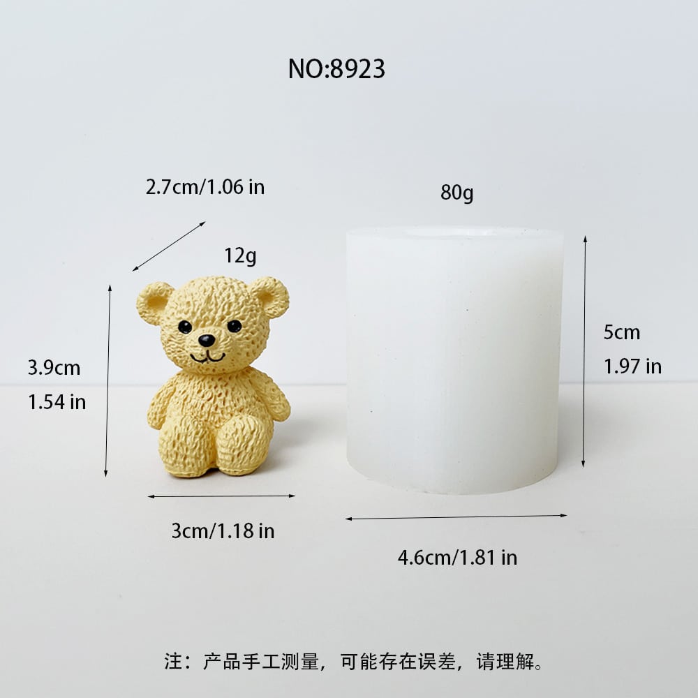 Cute Teddy Bear Silicone Mold | DIY Candle, 수지, Plaster Craft Making 8923