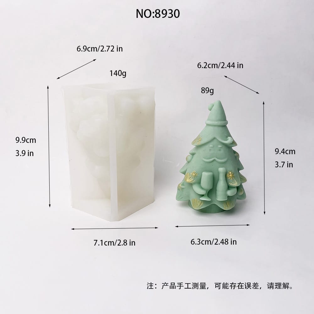 Santa Tree Silicone Mold | DIY Christmas Candle, 樹脂, and Plaster Craft Mold 8930