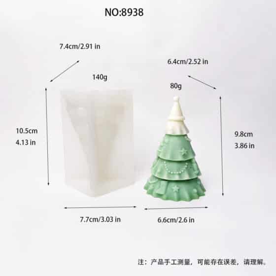 Elegant Christmas Tree Silicone Mold | DIY Festive Candle and Craft Mold 8938