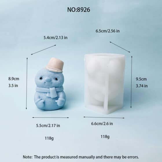 Charming Snowman Silicone Mold | DIY Candle, Resin, and Plaster Craft Fun 8926